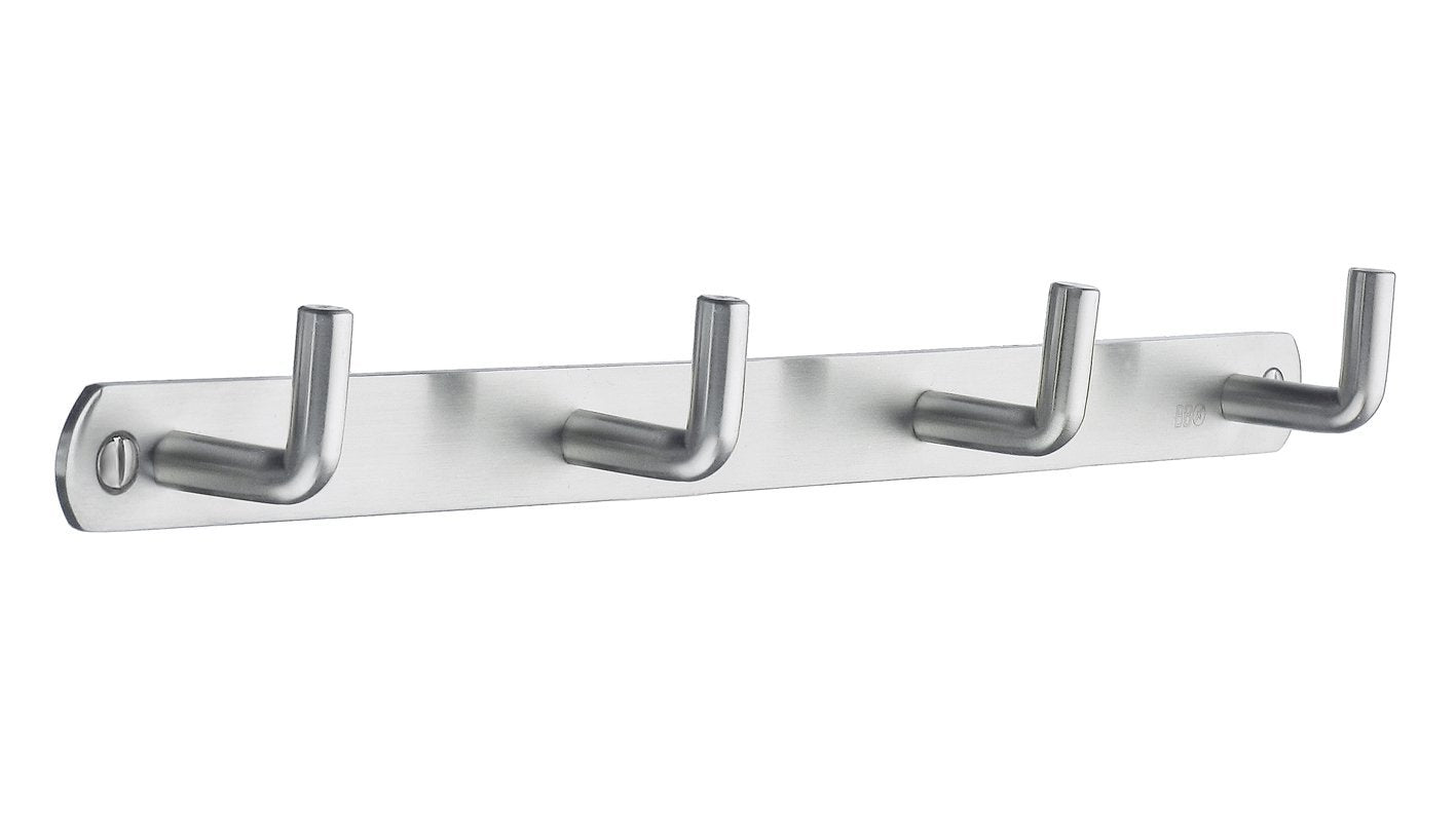 Smedbo B1054 Quadruple Coat Rack, Brushed Stainless Steel