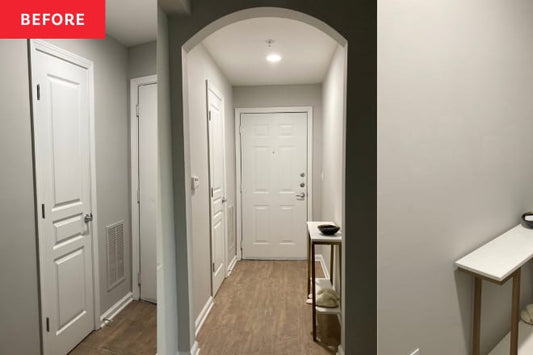 B&A: This Blank Apartment Entryway Is Unrecognizable After a Daring Redo