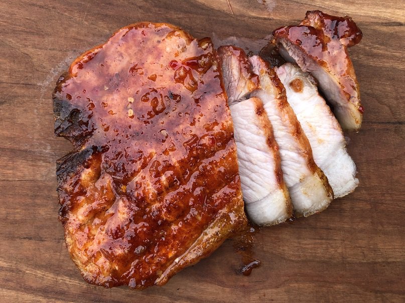 Smoked Pork Chops {Pit Boss, Z Grills, Traeger} With Sweet Chili Glaze