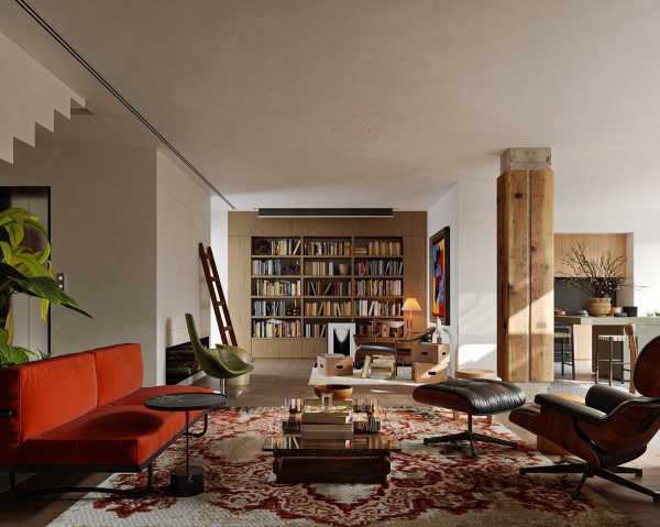 A Book Lover’s Home With Mid-Century Modern Flair