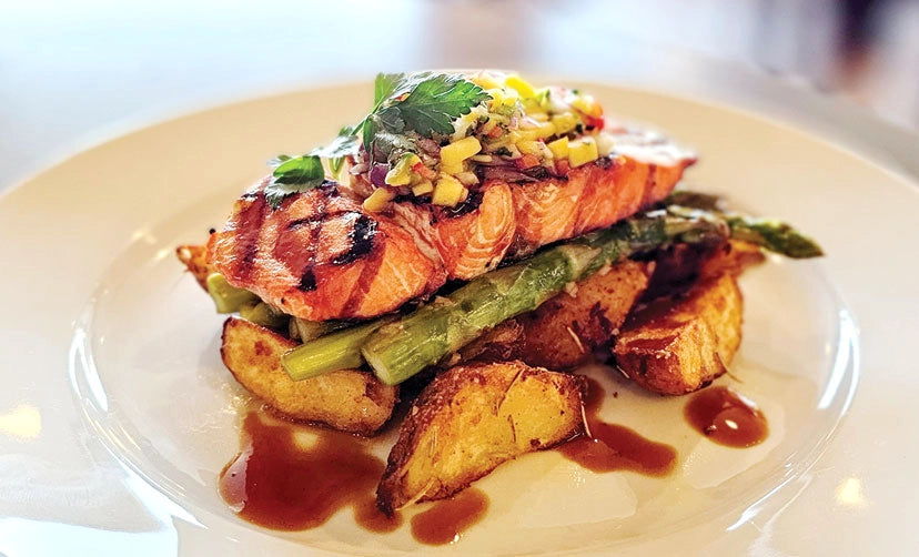 Grilled Alaska Salmon with Mango Chutney Salsa