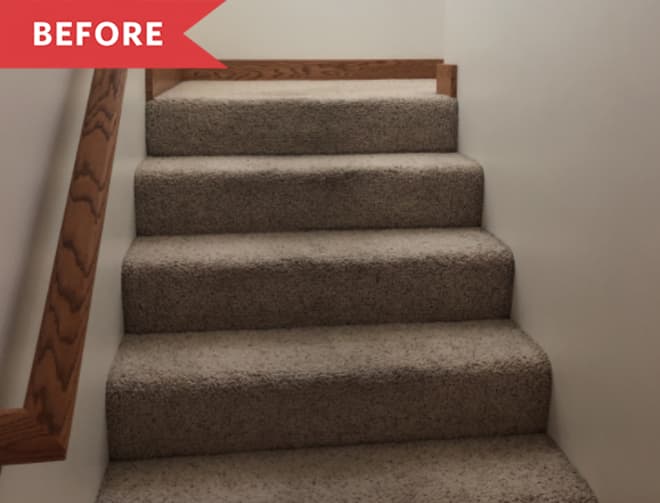 B&A: $500 Worth of Small Swaps Make This Dingy Stairway Lots More Inviting