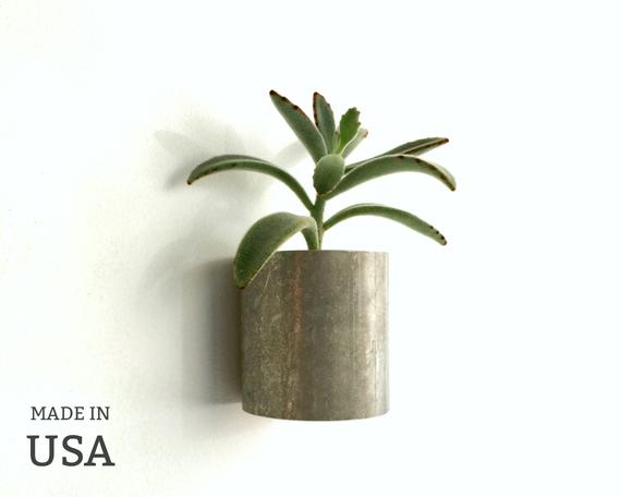 Wall Succulent Planter Made from Recycled Metal, Made in USA by andrewsreclaimed