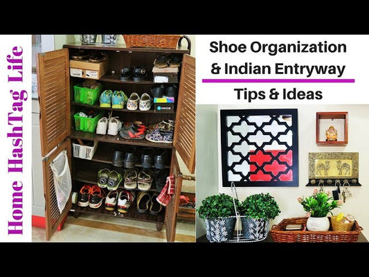 Indian Shoe Cabinet & Entryway Organization! Home HashTag Life Video glimpse- How to organize Indian entryway or how to organise shoes in small cabinet ...