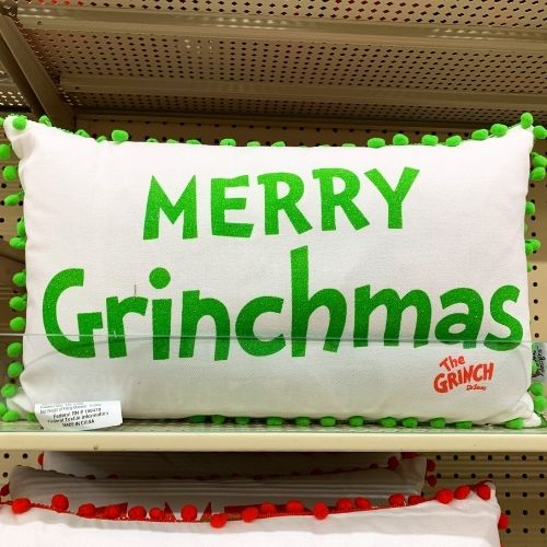Grinch Christmas Decor is BACK at Hobby Lobby! Cute Pillows, Ornaments