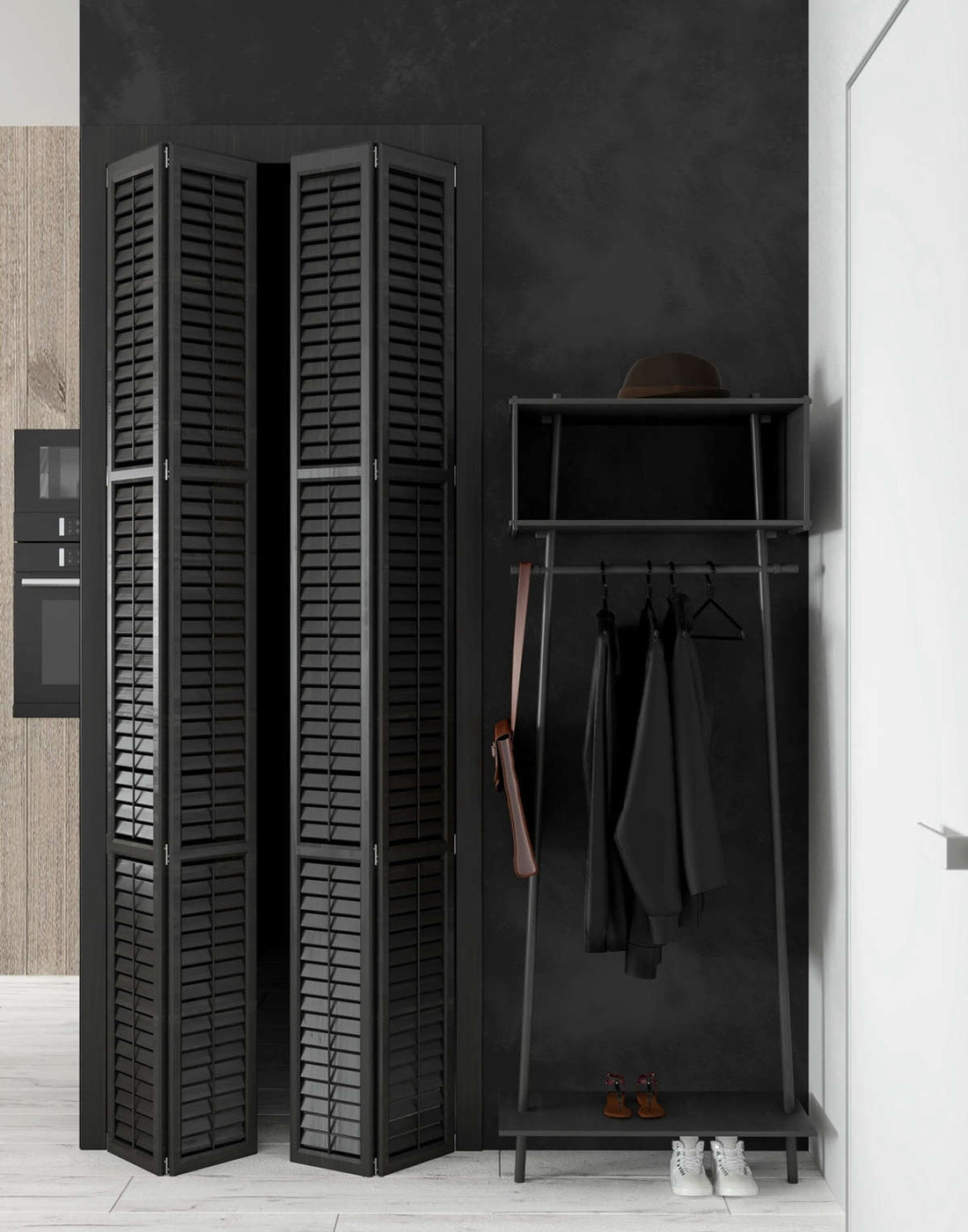 Organization Eye Candy: A Glam and Surprisingly Spacious Closet in a Studio Apartment