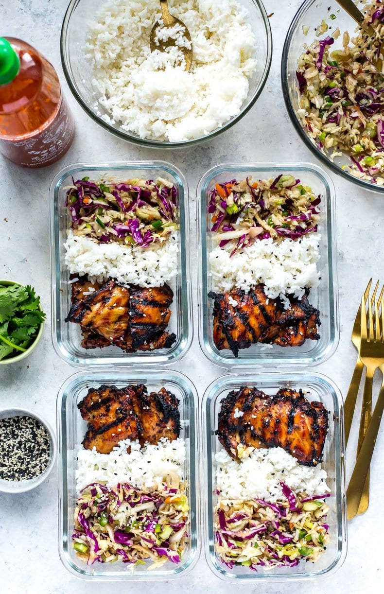 Korean Inspired Chicken Meal Prep Bowls