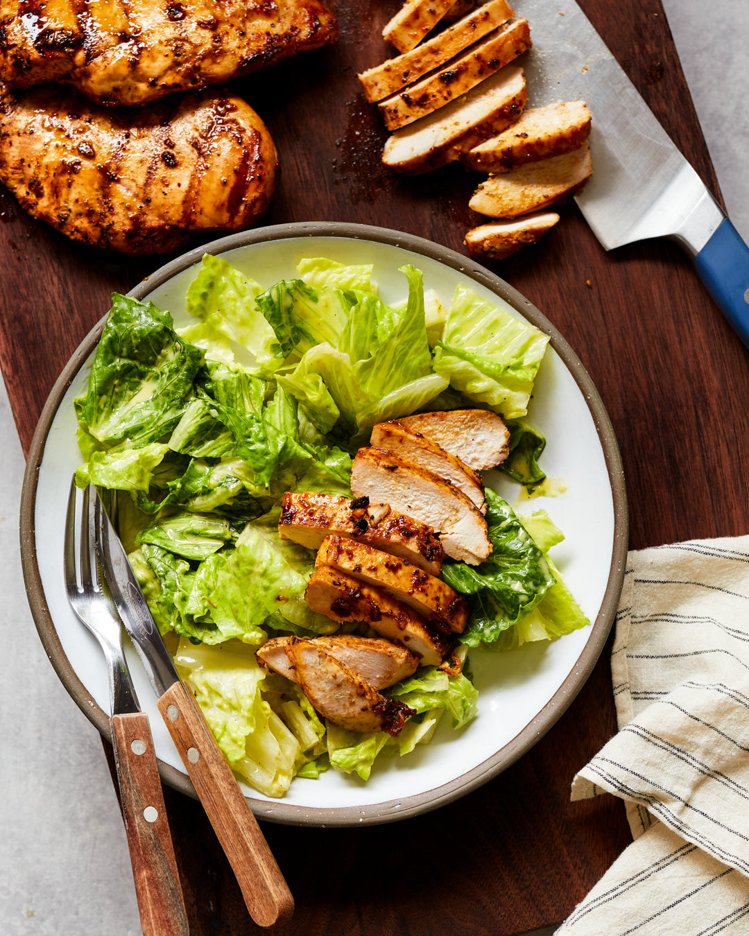 Whole30 Caesar Salad with Grilled Chicken (Paleo)