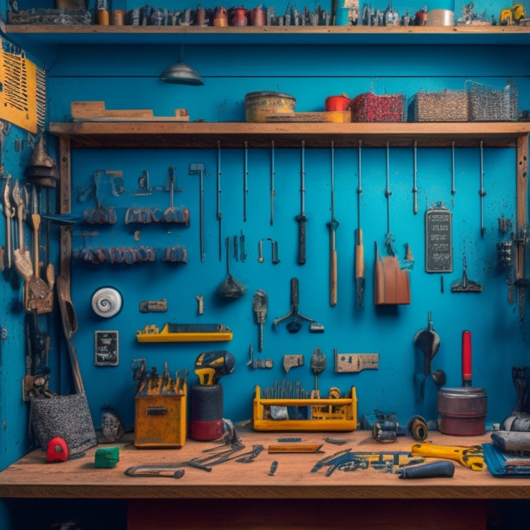 A cluttered workshop with scattered keys, hammers, and screwdrivers, contrasted with a tidy pegboard displaying neatly organized keys, hooks, and a magnetic strip, surrounded by tool-filled shelves.