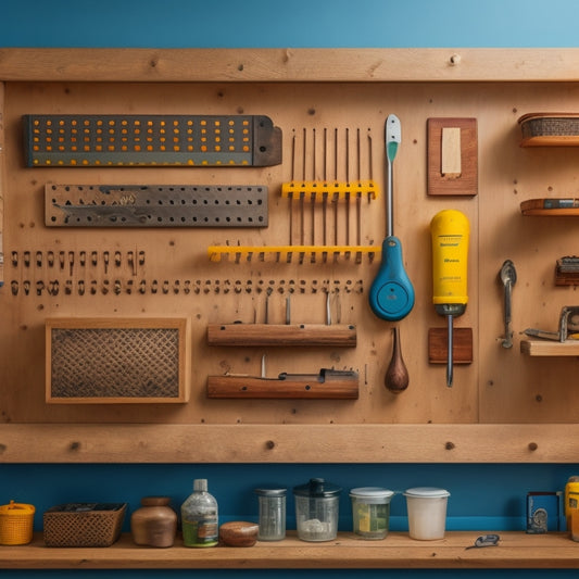 A clutter-free workshop with various hand tool organizers, showcasing a pegboard with hung tools, a wooden chest with dividers, a portable tray, and a DIY magnetic strip on a wall, all in a tidy arrangement.