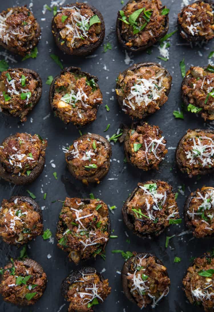 Smoked Sausage Stuffed Mushrooms