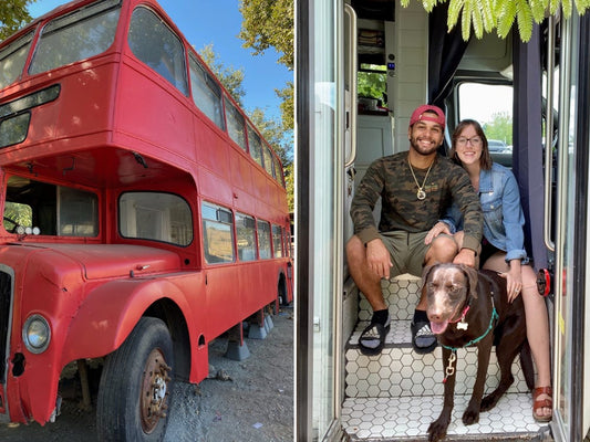 Couple Converted a 280-square-foot, Double-Decker Bus Into A Tiny Home