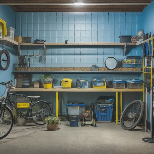 A cluttered one-car garage with scattered tools, a bike, and storage bins, contrasted with a sleek, organized garage featuring a pegboard, labeled bins, and a tidy workbench.