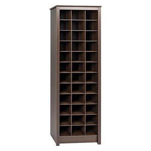 Moon Daughter 36 Cubby Pairs Shoe Display Storage Cabinet Shelf Space Holder Home Espresso Large