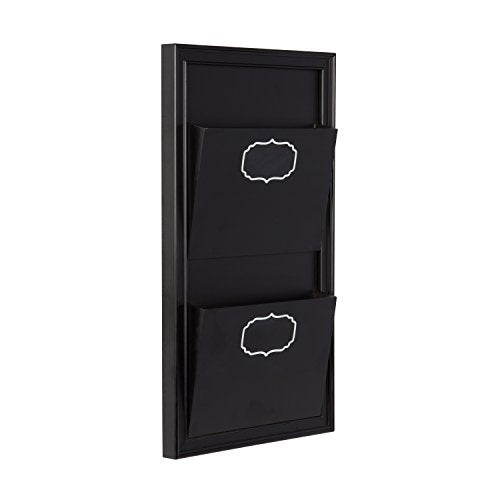 DesignOvation Walcott Decorative Wall Organizer Mail Holder with Two Pockets