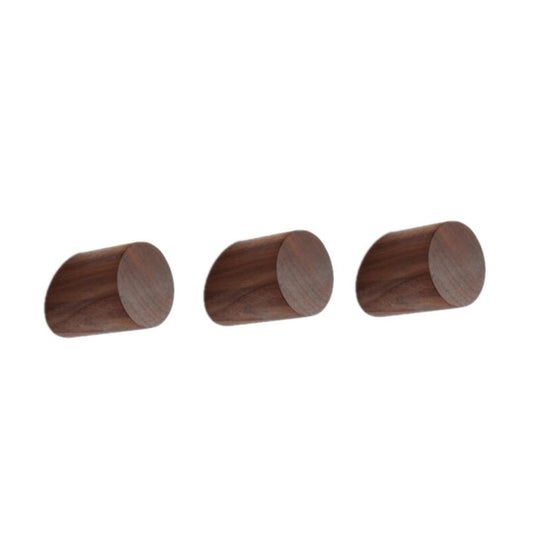 3Pcs Black Walnut Natural Wooden Coat Hooks Hineway Wall Mounted Single Wall Hook Rack Decorative Craft Clothes Hooks Utility Hook Rack Organizer Hanger Hanging Coat Hat Bags