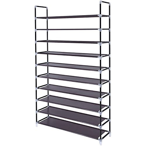 10 Tiers Shoe Rack Hould 50 Pairs Non-Woven Fabric Shoe Rack with Handle Shoe Tower Cabinet Storage Shoes Organizer