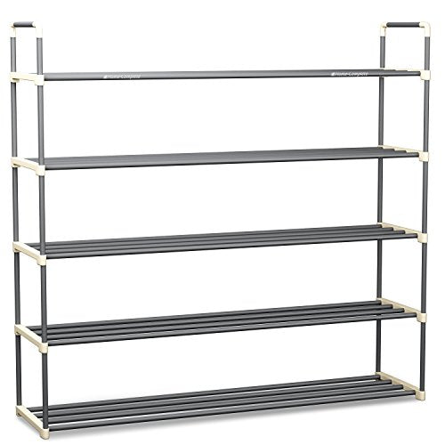 Shoe Rack with 5 Shelves-Five Tiers for 30 Pairs-For Bedroom, Entryway, Hallway, and Closet- Space Saving Storage and Organization by Home-Complete