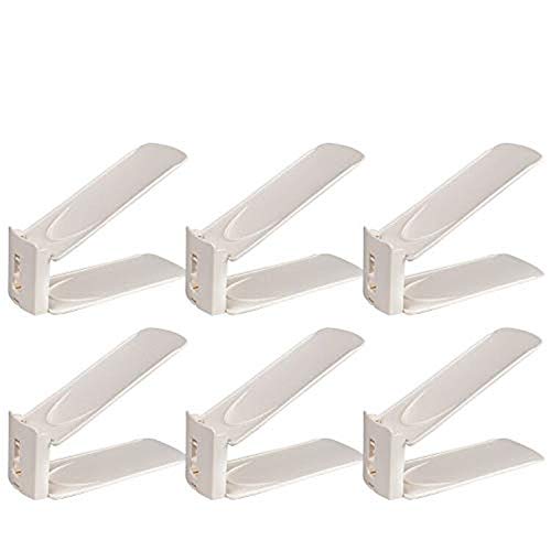 NEXTCOVER Adjustable Shoe Slot Organizer- 6 Pack,Beige Color,NSO21829.