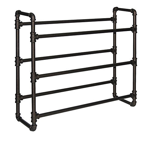 REAL HOME Innovations Real Home Modern Industrial Style 3 Tier Shoe Rack, Satin Pewter Finish