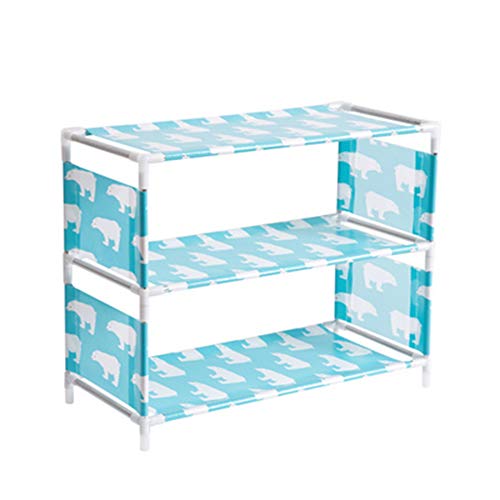 Liangxiang 3-Tier Shoe Rack, Detachable Shoe Tower Bench Non-Woven Fabric Shoe Organizer Holder Shoe Cabinet Closet Storage Shelf for Hallway Corridor Home Storage and Organization (3-Tier-Blue)