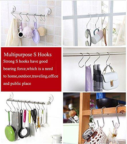 SumDirect 100PCS Scarf Apparel Punch Cup Bowl Kitchen S Shaped Silver Tone Metal Hanging Hooks