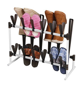 Home Basics SR49230 Organizer and Shaper Sturdy Space Saving Rack for 12 Shoes, and 3 Pairs of Boots