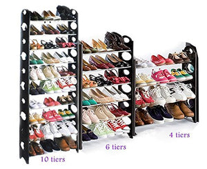 Oguine 30/50 Pairs Shoe Rack,Adjustable Portable Folding Shoe Tower Rack/Shoes Storage Organizer Rack for Space Saving(US Stock)