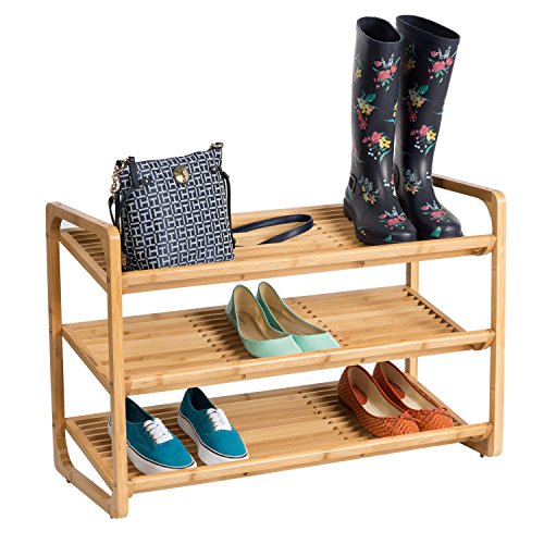 Honey-Can-Do SHO-01599 Bamboo 3-Tier Shoe Shelf