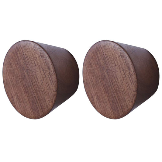 Exttlliy 2Pcs Natural Wooden Nordic Style Wall Mounted Coat Hooks Creative Decorative Single Hat Rack Hanger (Small, Black Walnut)