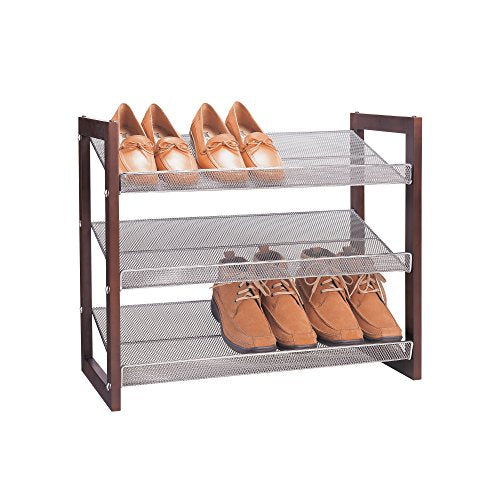 Organize It All 3 Tier Wood Frame Shoe Storage Rack