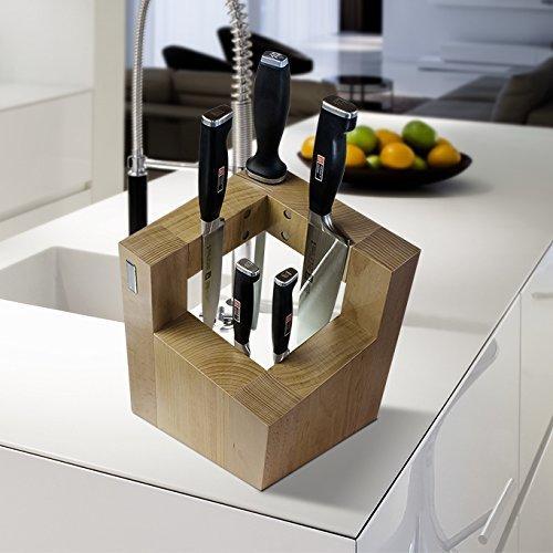 Kitchen artelegno magnetic knife block solid beech wood with sharpener holder luxurious italian pisa collection by master craftsmen displays protects 8 high end knives eco friendly natural finish