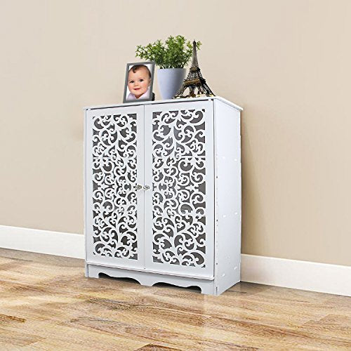 TY arts & culture - 3 Tier WPC Storage Shoe Shelves Rack Sculpture Work Door | White