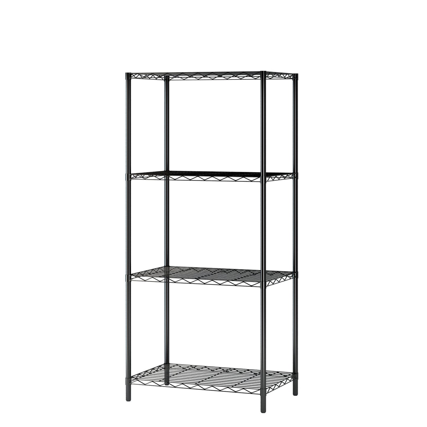 Homebi 4-Tier Wire Shelving 4 Shelves Unit Metal Storage Rack Durable Organizer Perfect for Pantry Closet Kitchen Laundry Organization in Black,21”Wx14”Dx46.5”H