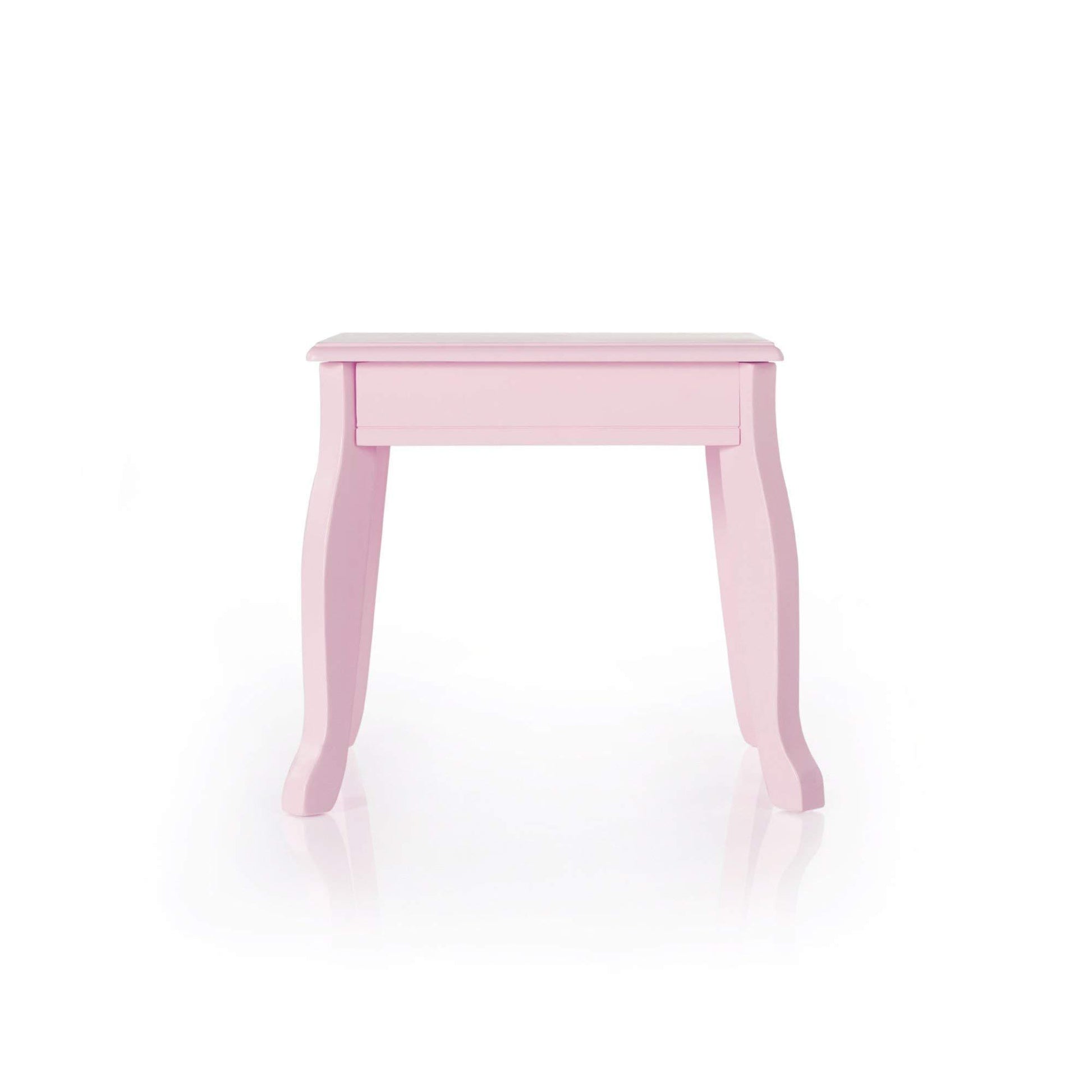 Select nice guidecraft vanity and stool pink kids wooden table and chair set with 3 mirrors and make up drawer storage for toddlers childrens furniture