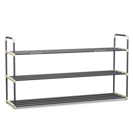 Shoe Rack with 3 Shelves-Three Tiers for 18 Pairs-For Bedroom, Entryway, Hallway, and Closet- Space Saving Storage and Organization by Home-Complete