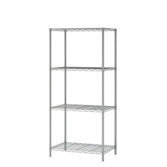 Homebi 4-Tier Wire Shelving 4 Shelves Unit Metal Storage Rack Durable Organizer Perfect for Pantry Closet Kitchen Laundry Organization in Grey,21”Wx14”Dx46.5”H