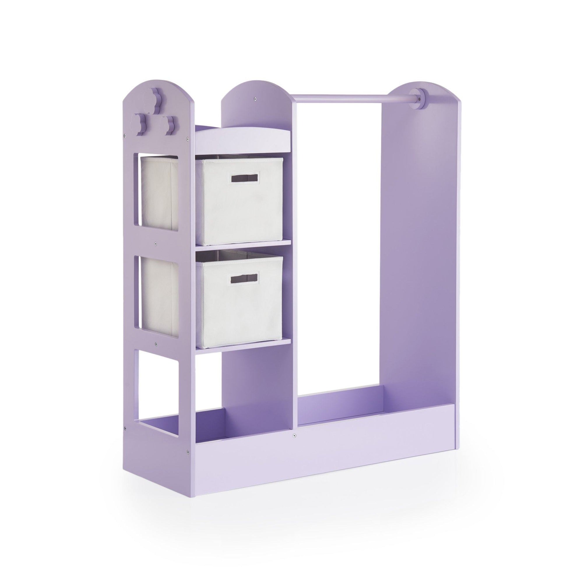 Best guidecraft see and store dress up center lavender pretend play storage closet with mirror shelves armoire for kids with bottom tray costume storage dresser