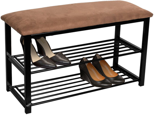 Sorbus Shoe Rack Bench – Shoes Racks Organizer – Perfect Bench Seat Storage for Hallway Entryway, Mudroom, Closet, Bedroom, etc (Brown)