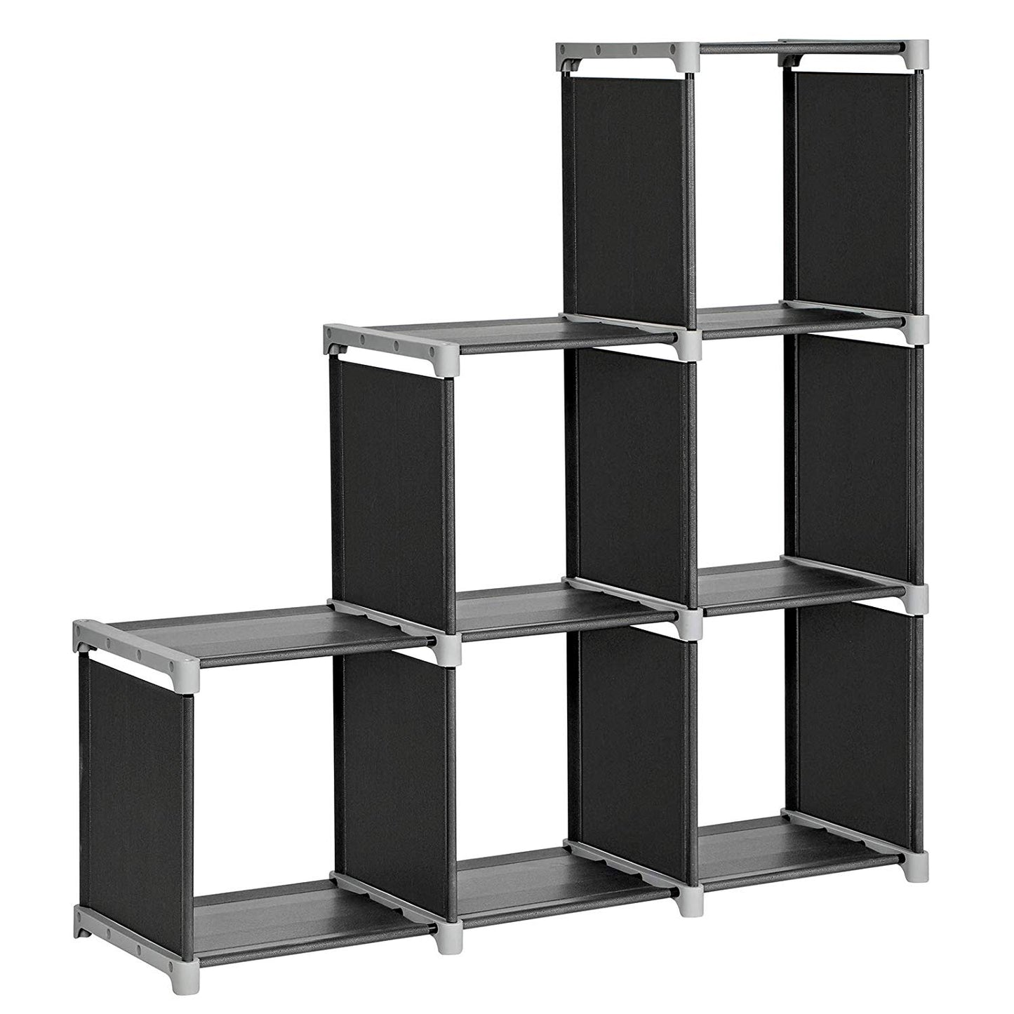 SONGMICS 3-tier Storage Cube Closet Organizer Shelf 6-cube Cabinet Bookcase Black ULSN63H