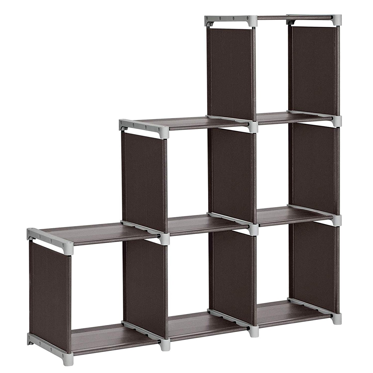 SONGMICS 3-tier Storage Cube Closet Organizer Shelf 6-cube Cabinet Bookcase Dark Brown ULSN63Z