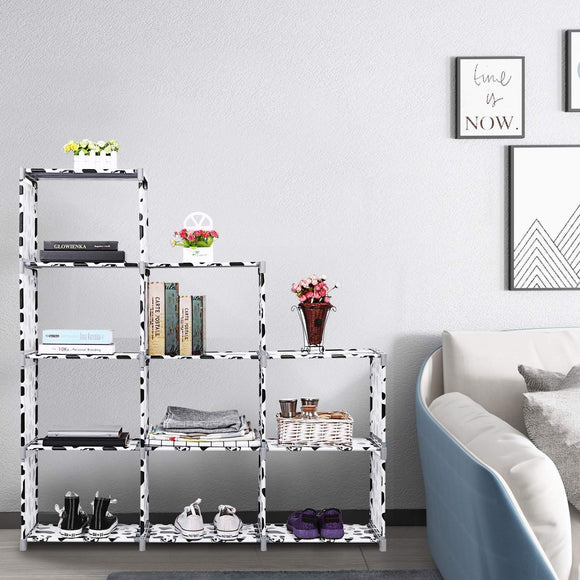 Leoneva DIY 9 Cube Organizer, Bookcase, Toy Organizer, Storage Cabinet, Wardrobe Closet (Multicolor-9 Cube)