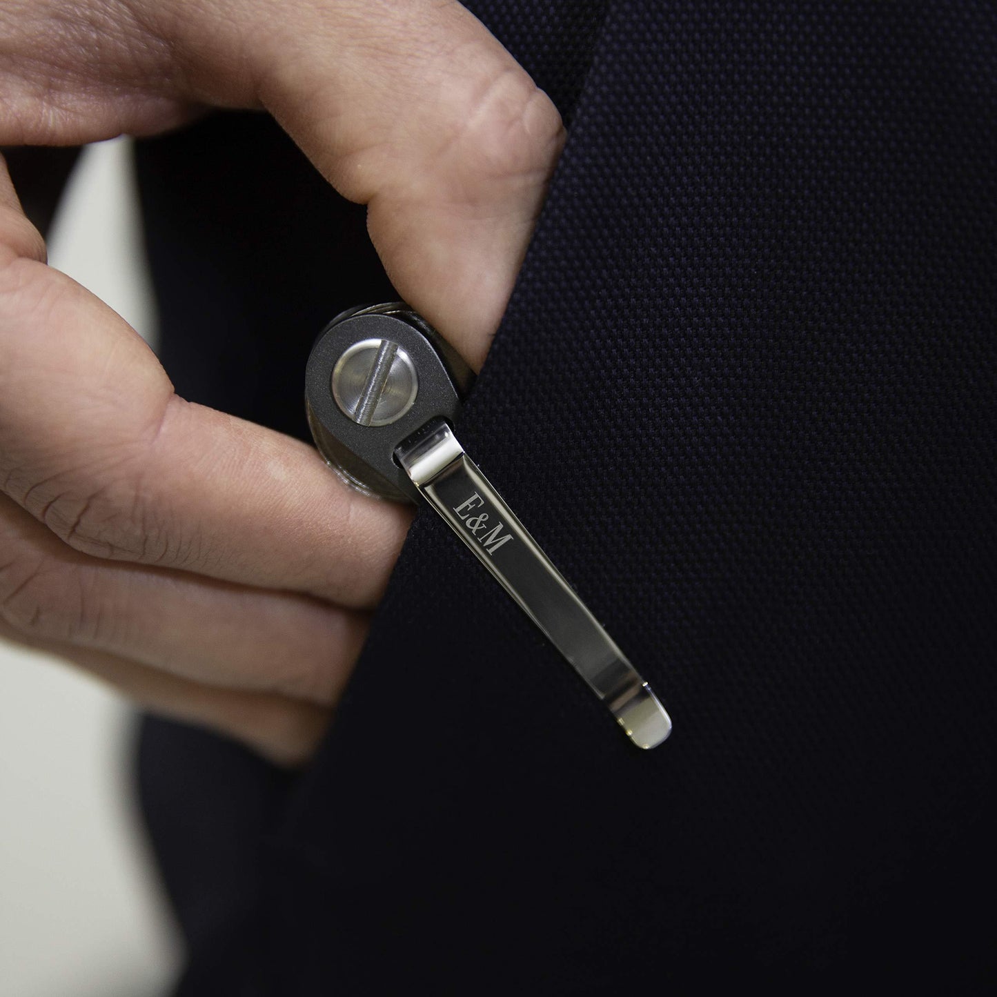 Discover compact key holder premium aircraft grade aluminum blue gray smart keychain organizer unique style pocket clip design