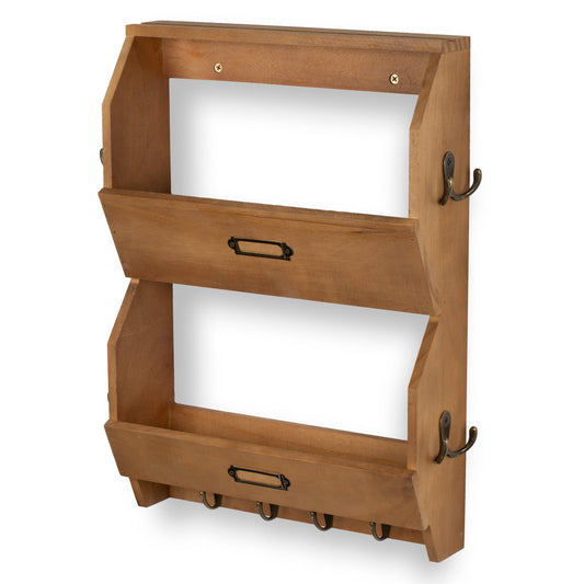 VESTI 2-Tier Entryway Coat Rack and Kitchen Drawer Utensil Organizer - 12 Hooks - wallniture